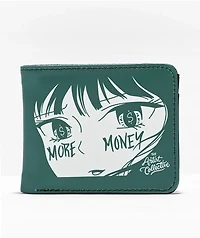 Artist Collective More Money Green Bifold Wallet