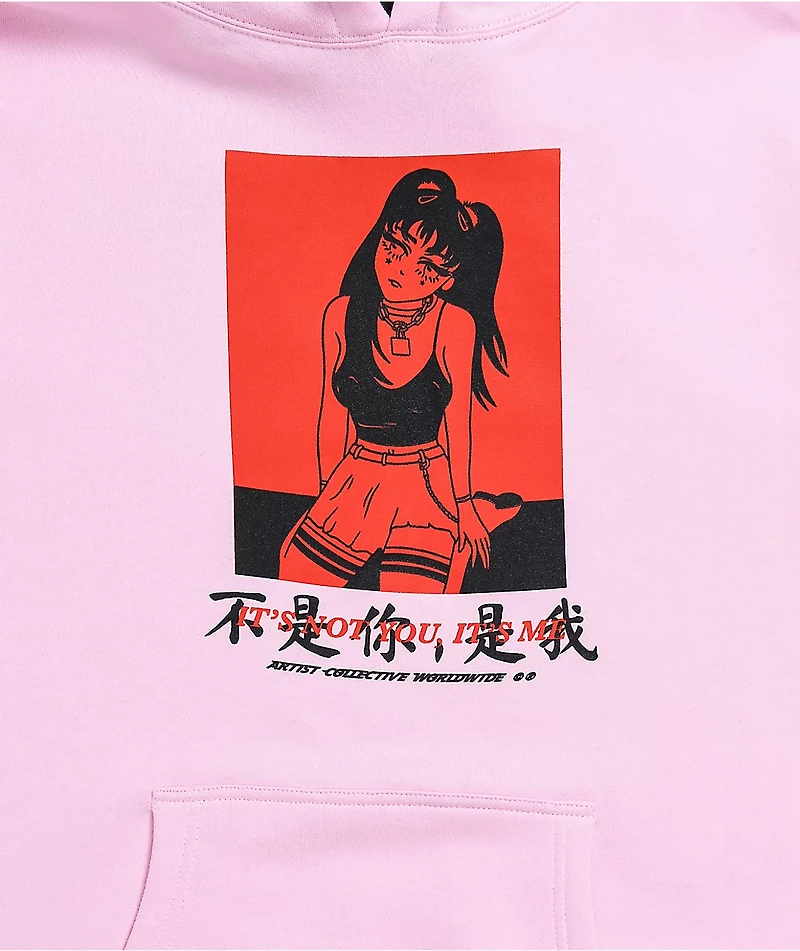 Artist Collective Not You Kanji Pink Hoodie