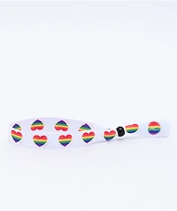 Artist Collective Rainbow Heart White Festival Bracelet