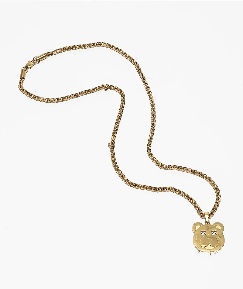 Artist Collective Teddy Pendant 23" Gold Chain Necklace