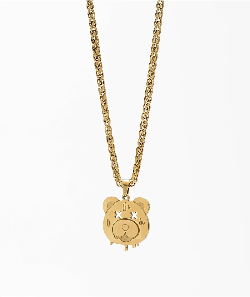Artist Collective Teddy Pendant 23" Gold Chain Necklace