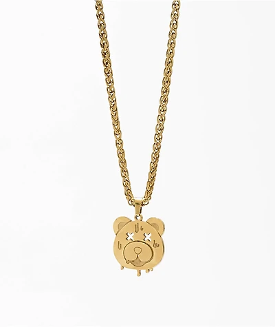 Artist Collective Teddy Pendant 23" Gold Chain Necklace