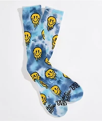 Artist Collective Tripping Over You Blue Tie Dye Crew Socks
