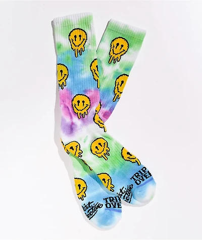Artist Collective Tripping Rainbow Tie Dye Crew Socks