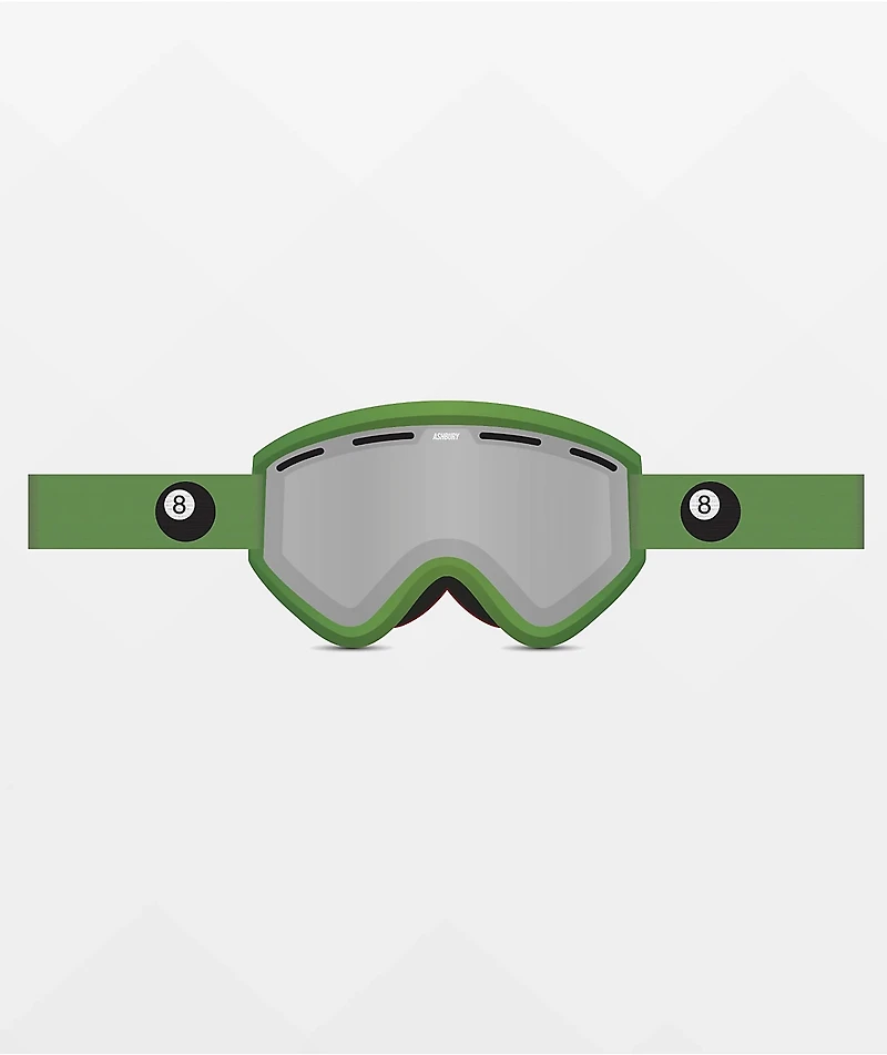 Ashbury Blackbird Eight Ball Green Snowboard Goggles