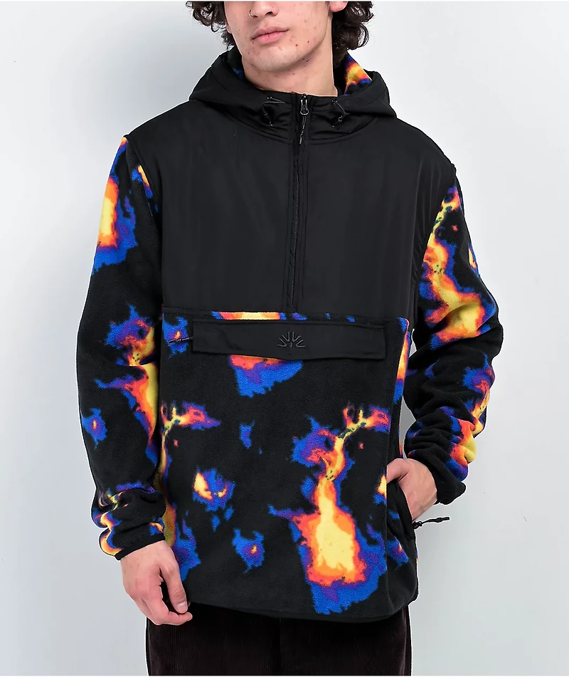 Autumn Horizon Doppler Half Zip Sherpa Hoodie
