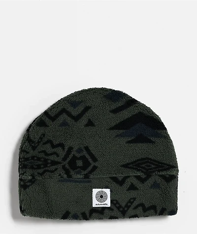 Autumn Mountain Goat Green Fleece Beanie