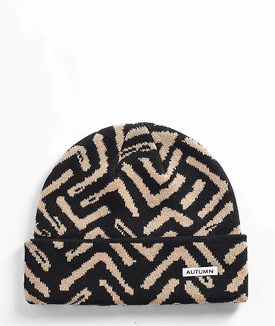 Autumn Select Fit Geo Black & Brown Beanie