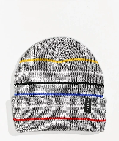 Autumn Select Grey & Multi Stripe Beanie
