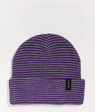Autumn Select Stripe Purple & Grey Beanie