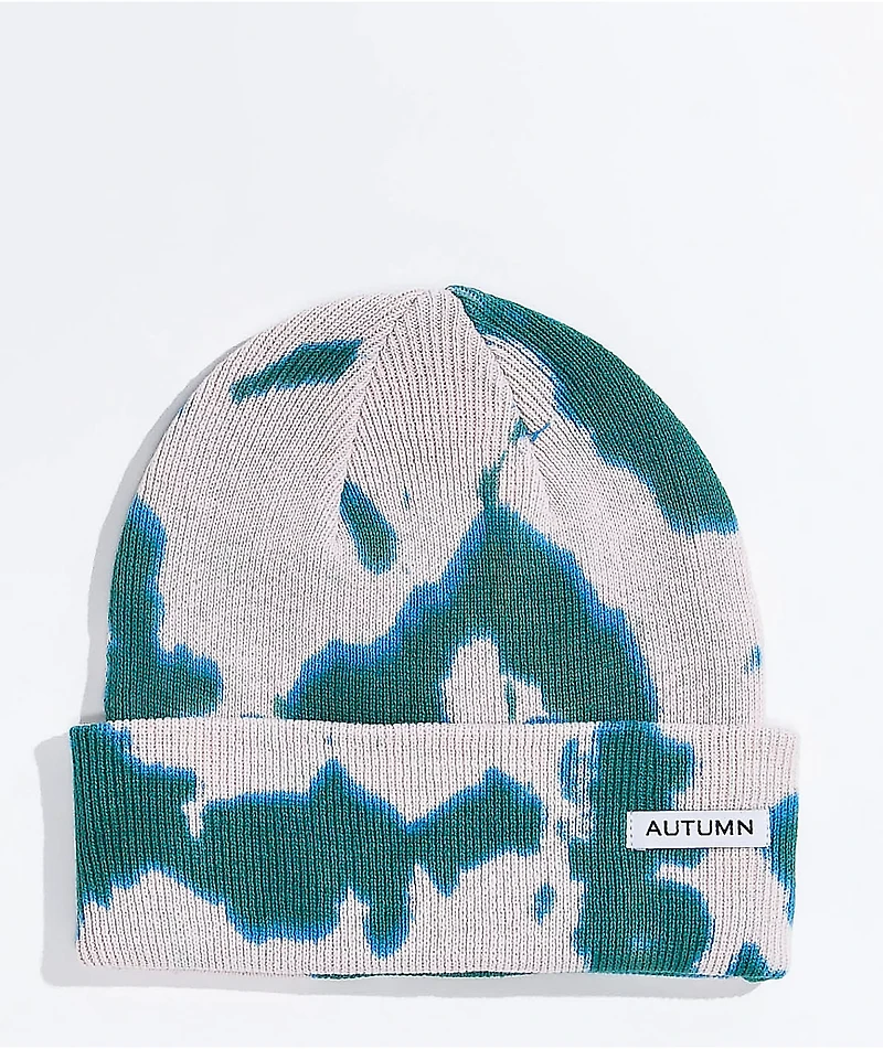 Autumn Surplus Blue & Mauve Tie Dye Beanie
