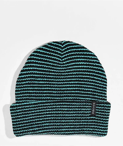 Autumn Teal Stripe Beanie