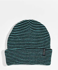 Autumn Teal Stripe Beanie