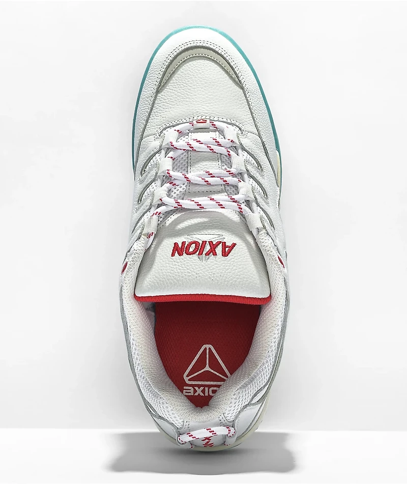 Axion Official White, Grey, & Red Skate Shoes
