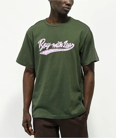 BTS Varsity Boy With Love Olive T-Shirt