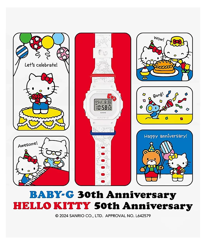 Baby-G x Hello Kitty BGD565KT-7 White Digital Watch