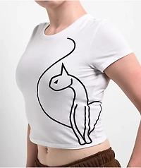 Baby Phat Big Cat White Crop T-Shirt