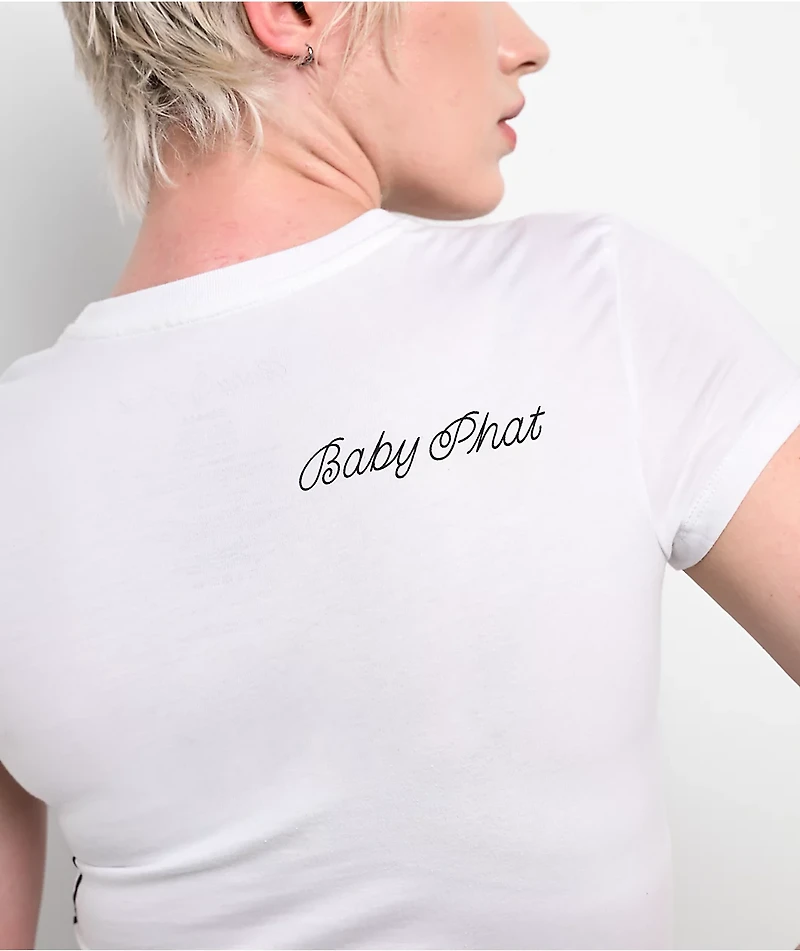 Baby Phat Big Cat White Crop T-Shirt