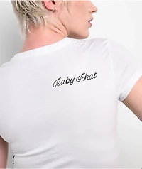 Baby Phat Big Cat White Crop T-Shirt