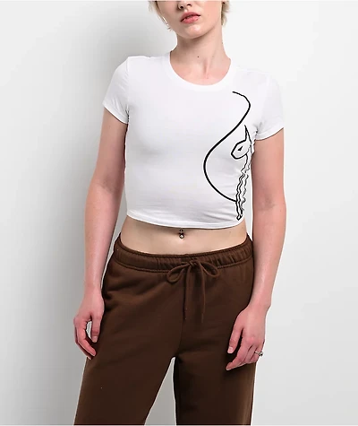 Baby Phat Big Cat White Crop T-Shirt