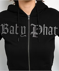 Baby Phat Old English Script Black Crop Zip Hoodie