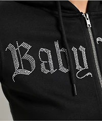 Baby Phat Old English Script Black Crop Zip Hoodie