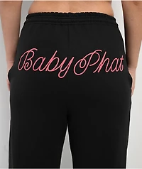 Baby Phat Script Black Straight Leg Sweatpants