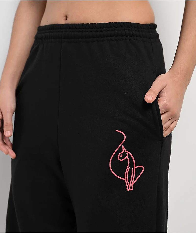 Baby Phat Script Black Straight Leg Sweatpants