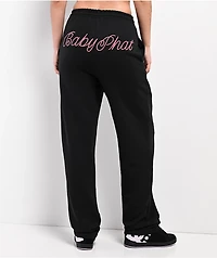 Baby Phat Script Black Straight Leg Sweatpants