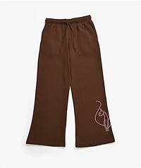 Baby Phat Script Cat Brown Wide Leg Sweatpants