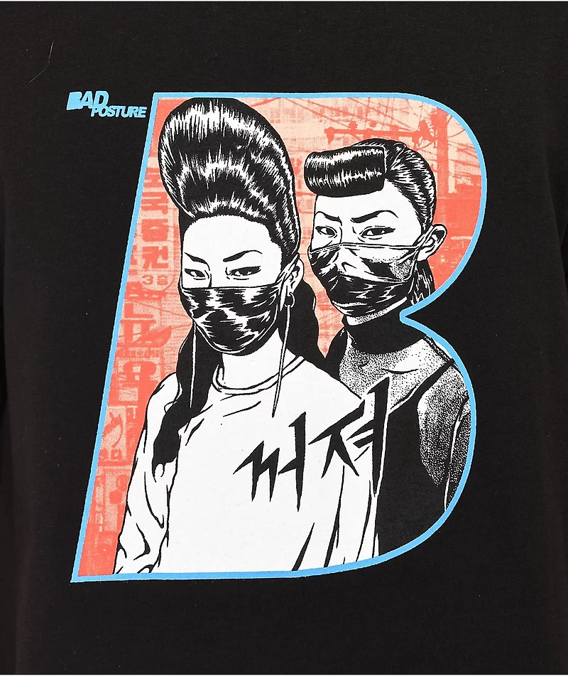 Bad Posture Get Lost Black T-Shirt