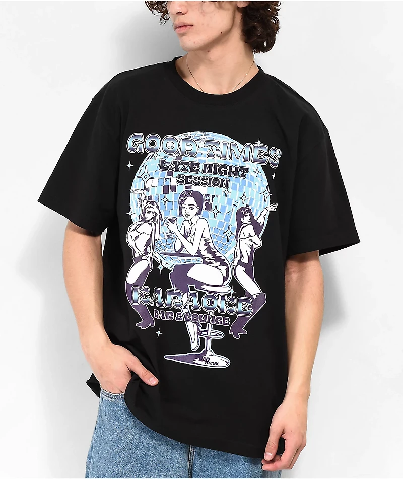 Bad Posture Good Timez Black T-Shirt