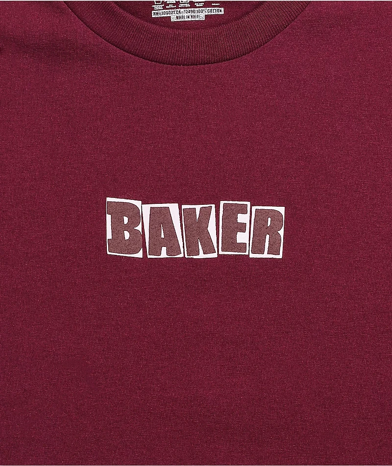 Baker Brand Logo Burgundy T-Shirt