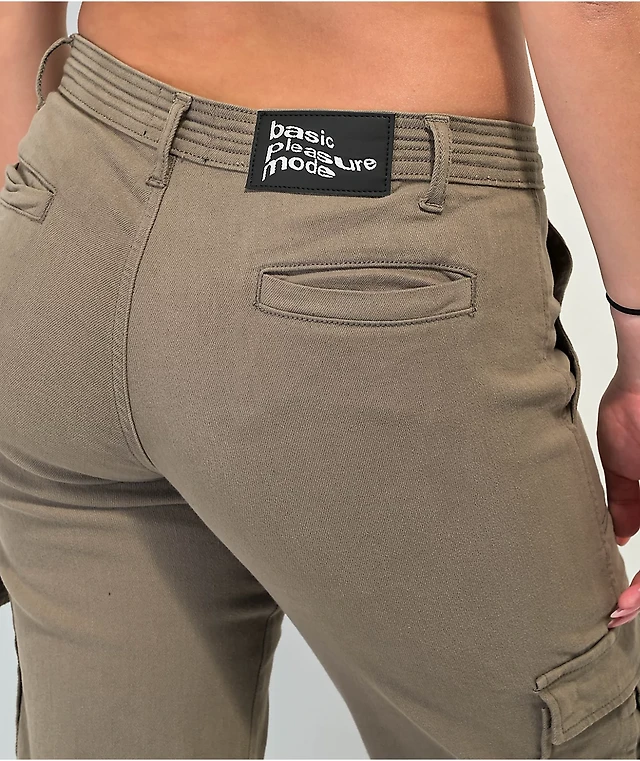 Basic Pleasure Mode Bepop Grey Splitfront Cargo Pants MainPlace Mall - Main Image