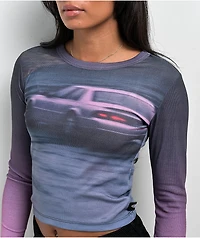 Basic Pleasure Mode Drive Through Purple Long Sleeve T-Shirt