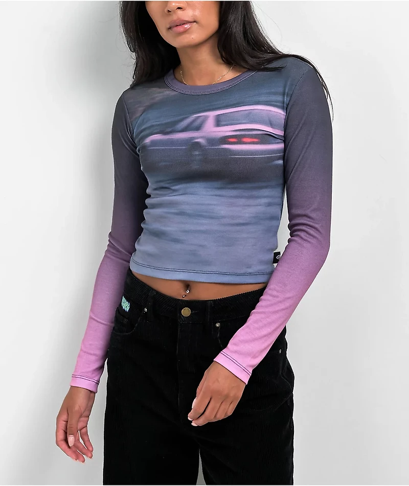 Basic Pleasure Mode Drive Through Purple Long Sleeve T-Shirt