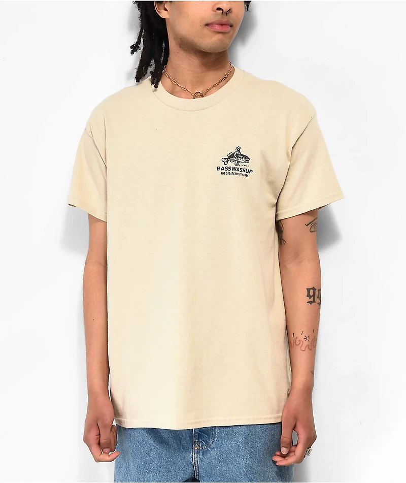 Basswassup Greatermouth Bass Natural T-Shirt