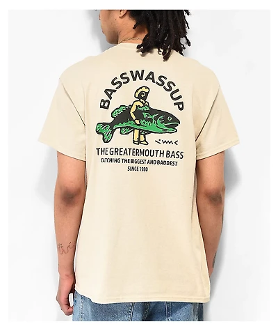 Basswassup Greatermouth Bass Natural T-Shirt