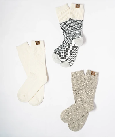 Bearpaw Diamond 3 Pack Crew Socks