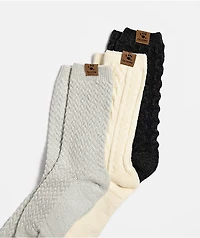 Bearpaw Fair Isle Welt 3 Pack Crew Socks