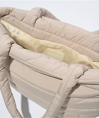 Bearpaw Quilted Beige Puffer Tote Bag