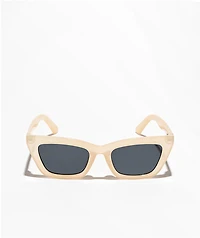 Beige Rectangle Point Sunglasses