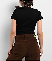 Bella Dona Stop Being A Pendeja Rhinestone Black Crop T-Shirt