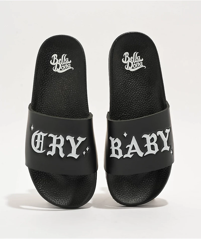 Bella Donna Cry Baby Black Slide Sandals