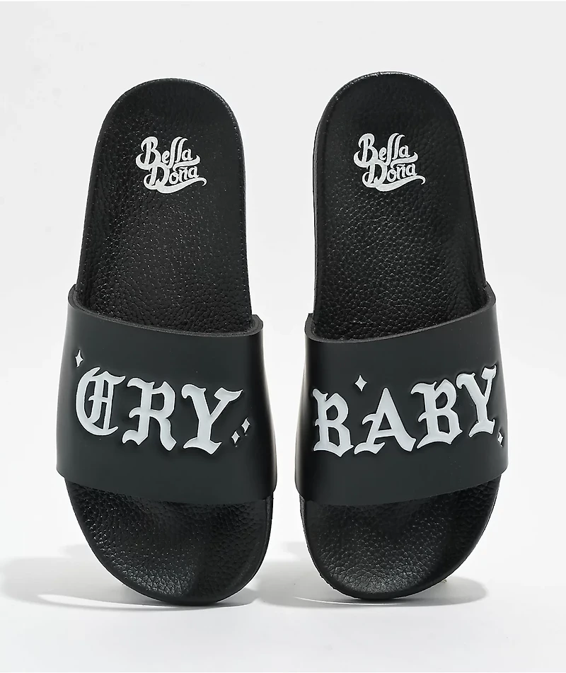 Bella Donna Cry Baby Black Slide Sandals