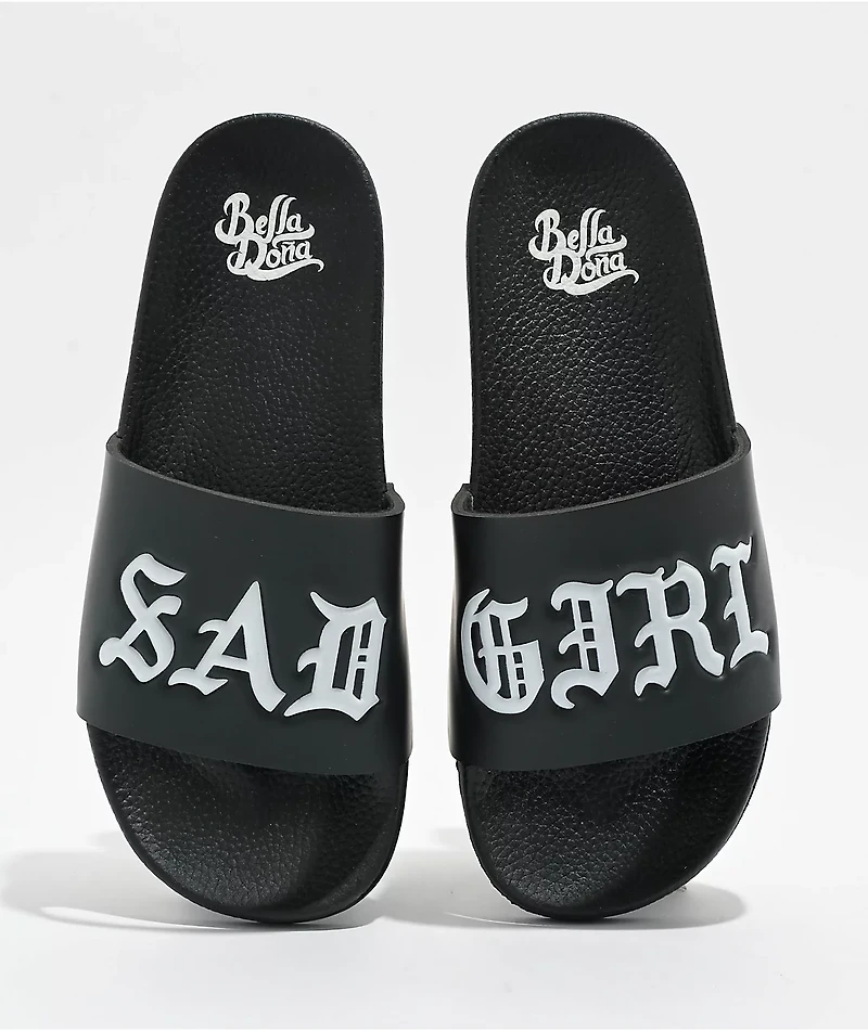 Bella Donna Sad Girl Black Slide Sandals