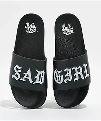 Bella Donna Sad Girl Black Slide Sandals