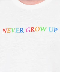 Benitez by Baylen Levine Never Grow Up White T-Shirt