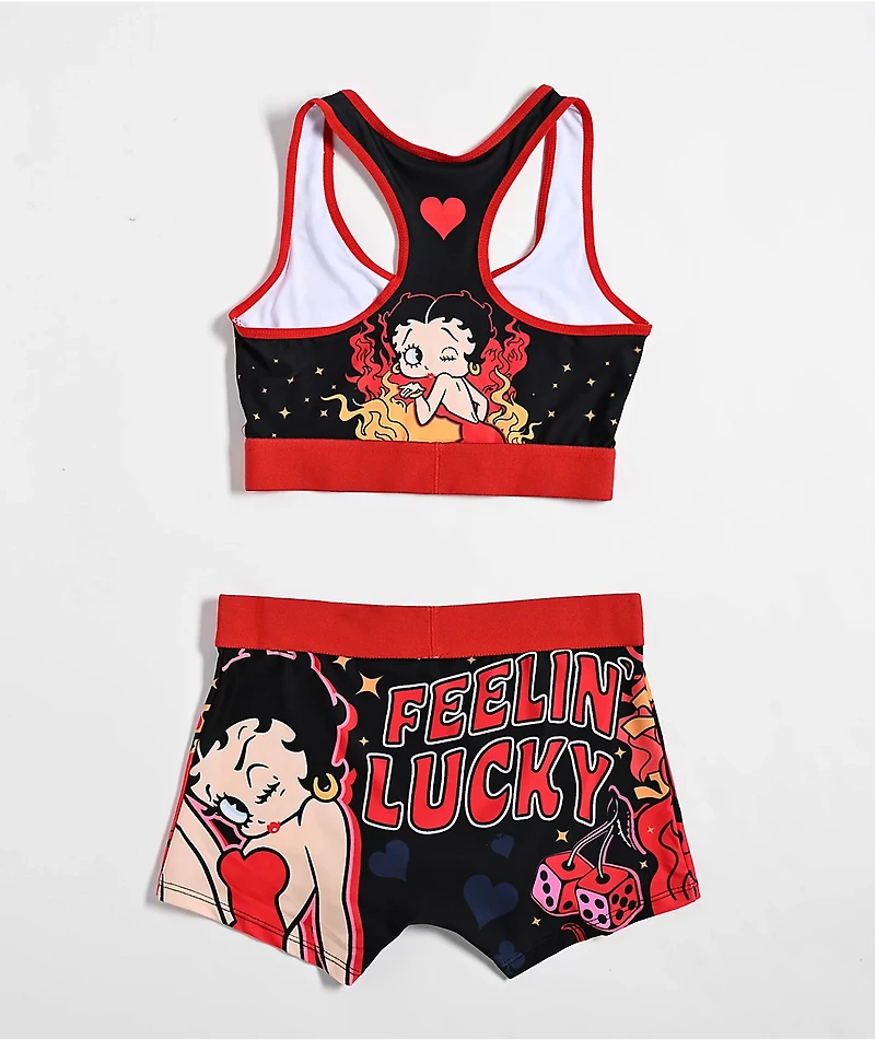 Betty Boop Feelin' Lucky Red & Black Underwear Set