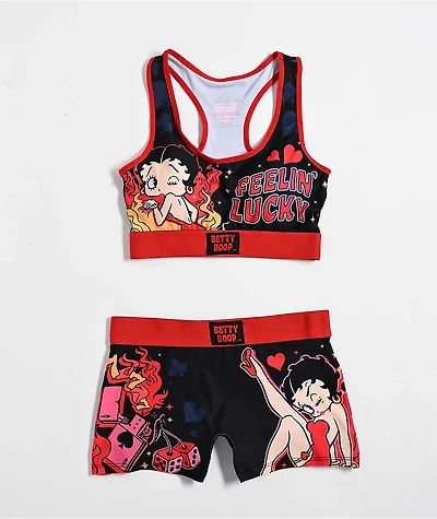 Betty Boop Feelin' Lucky Red & Black Underwear Set